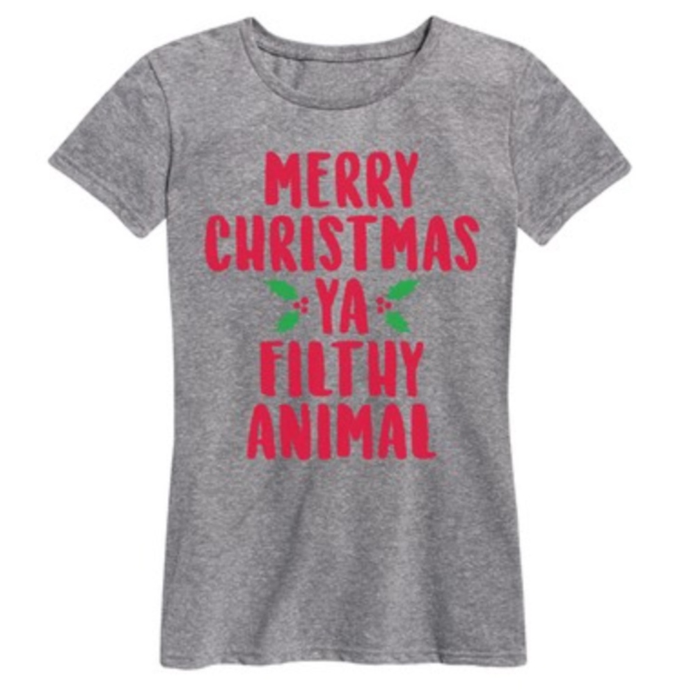 Funny Home Alone Merry Xmas Ya Filthy Animal Graphic Christmas Shirt Size small
